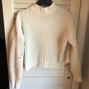 Mock Neck White Sweater